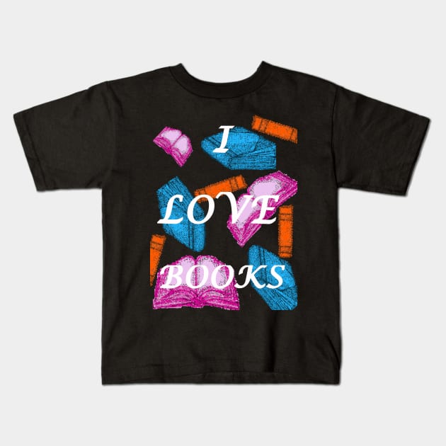 I love Books2 Kids T-Shirt by Fireflies2344